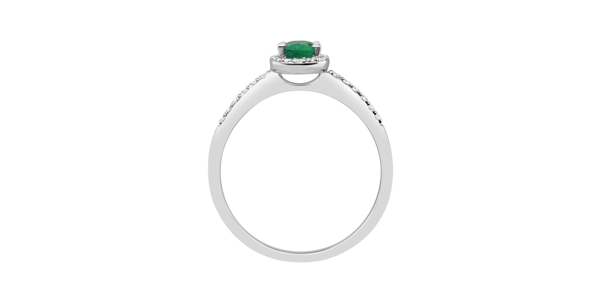 Prsten s diamanty a smaragdem Princess