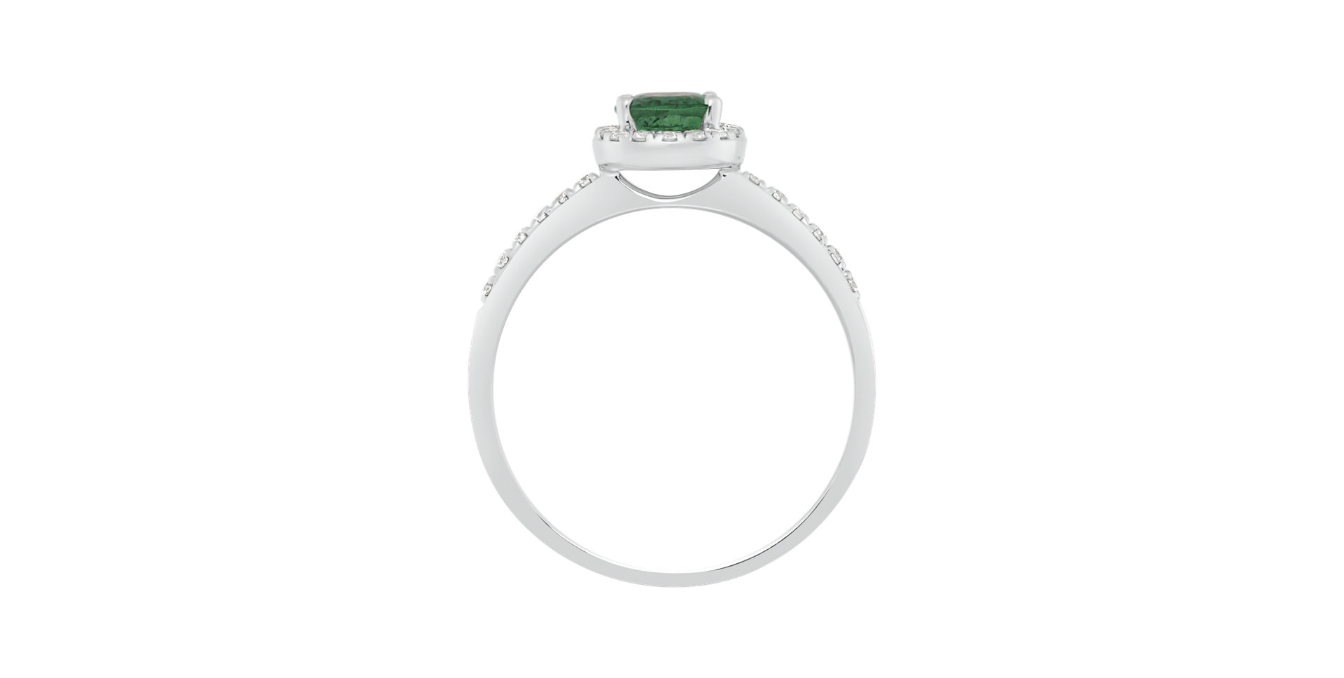 Prsten s diamanty a smaragdem Princess