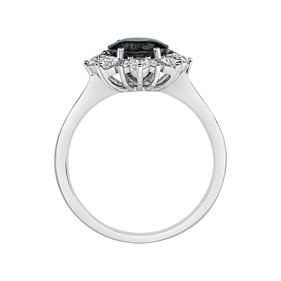 Prsten s diamanty a safírem Princess