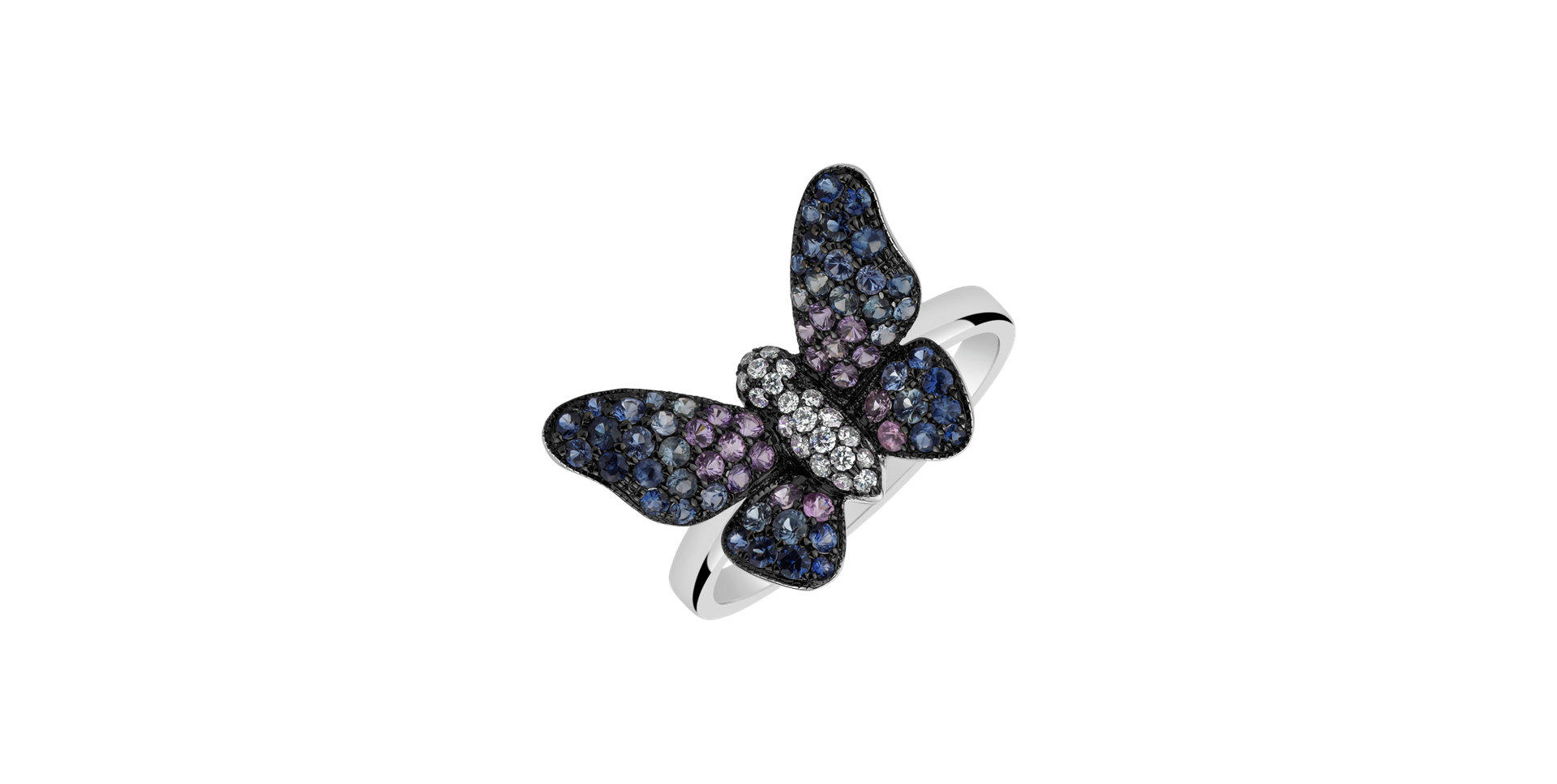 Prsten s diamanty a safiry Glamorous Butterfly
