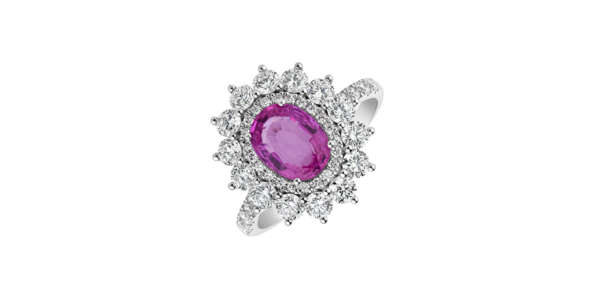 Prsten s safírem a diamanty Royal Isabella