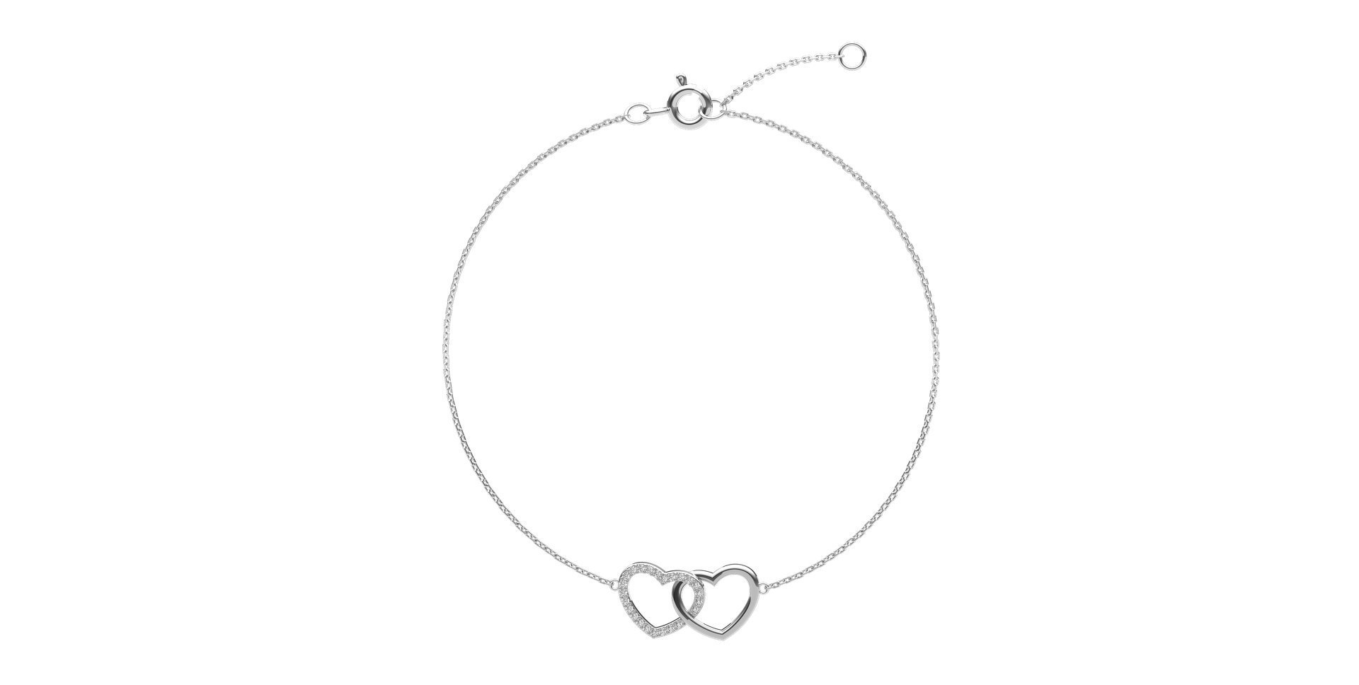 Náramek s diamanty Hearts