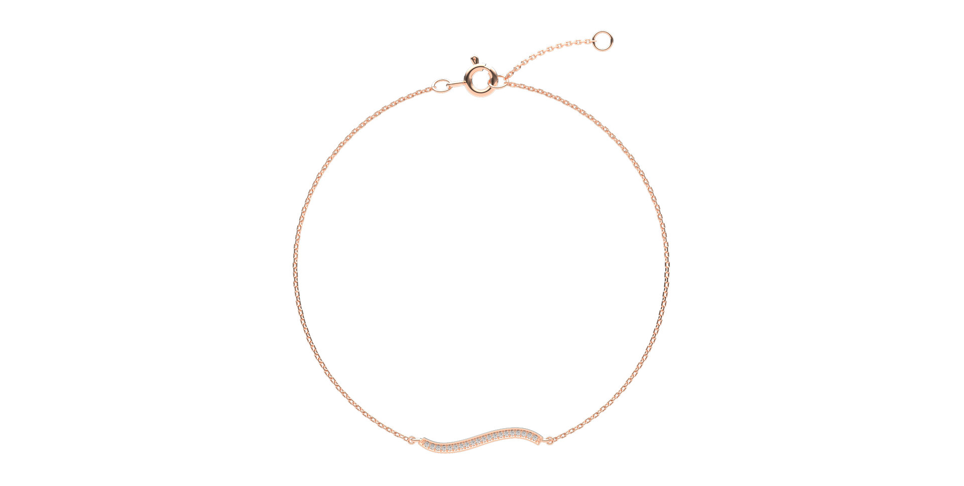 Náramek s diamanty Wave