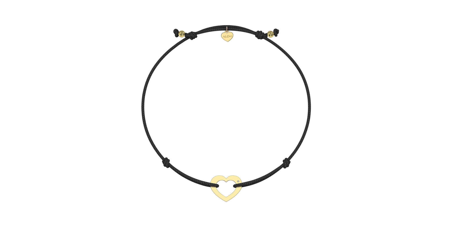 Diamantový náramek se šňůrkou Love