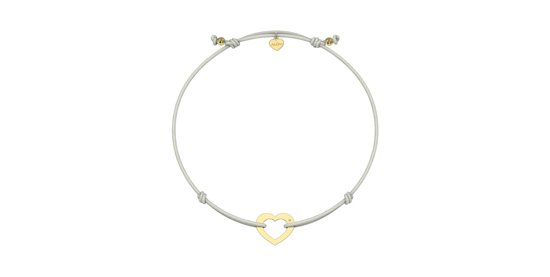 Diamantový náramek se šňůrkou Love