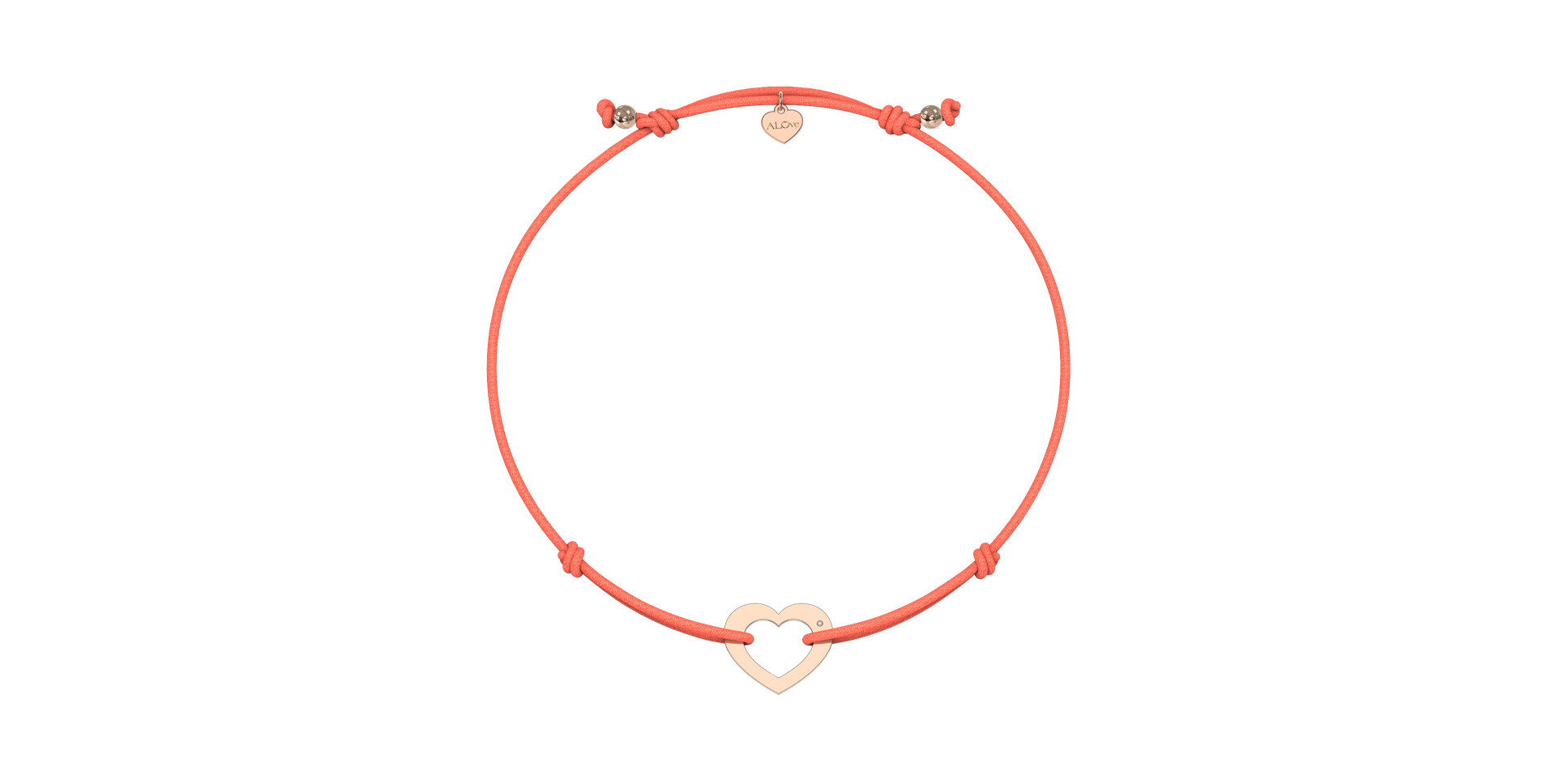 Diamantový náramek se šňůrkou Love