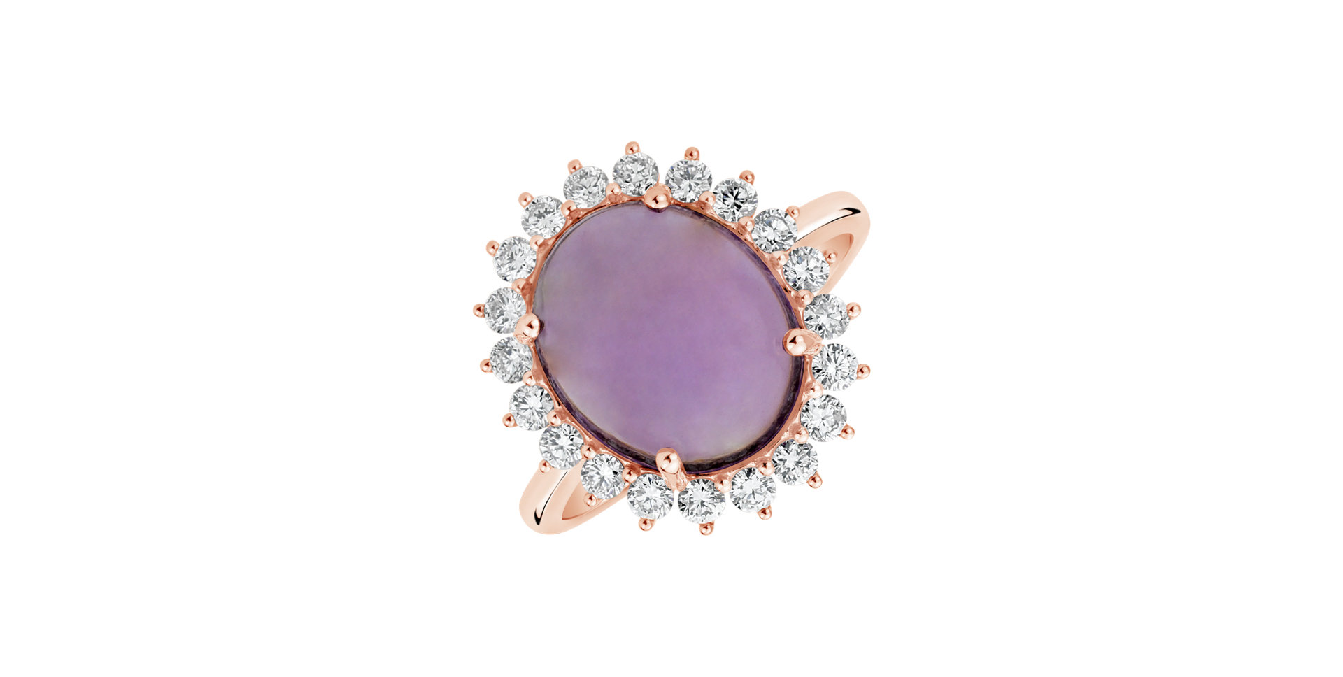 Prsten s ametystem a diamanty Diamond Czarina