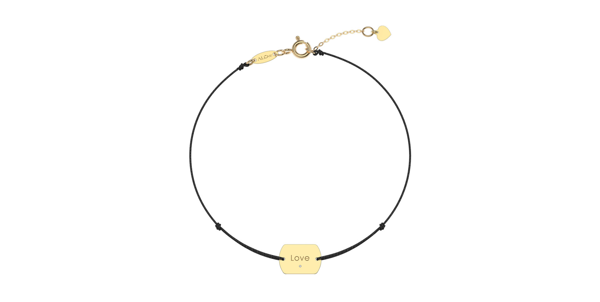 Diamantový náramek se šňůrkou Love Stamp