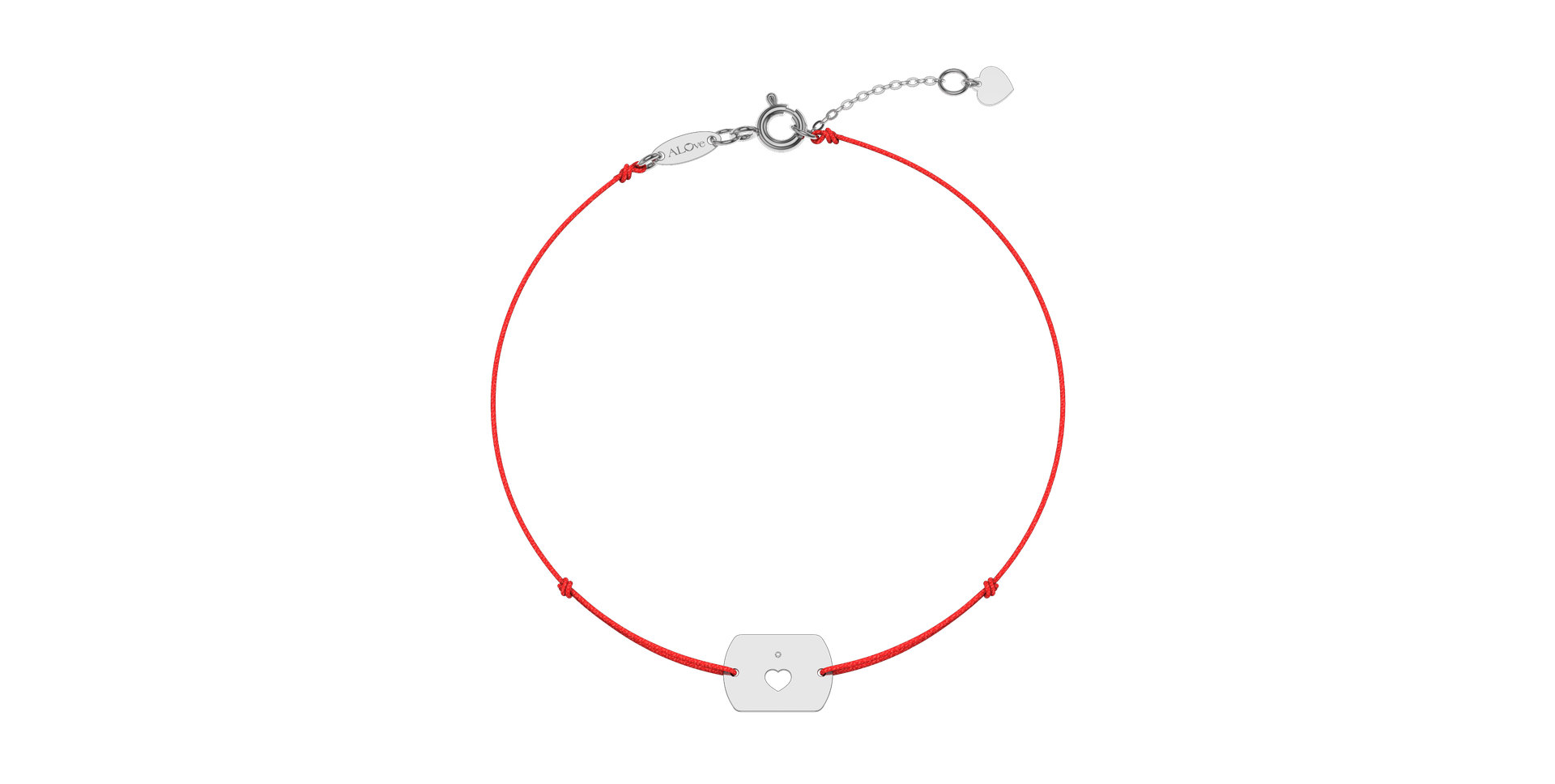 Diamantový náramek se šňůrkou Heart Stamp