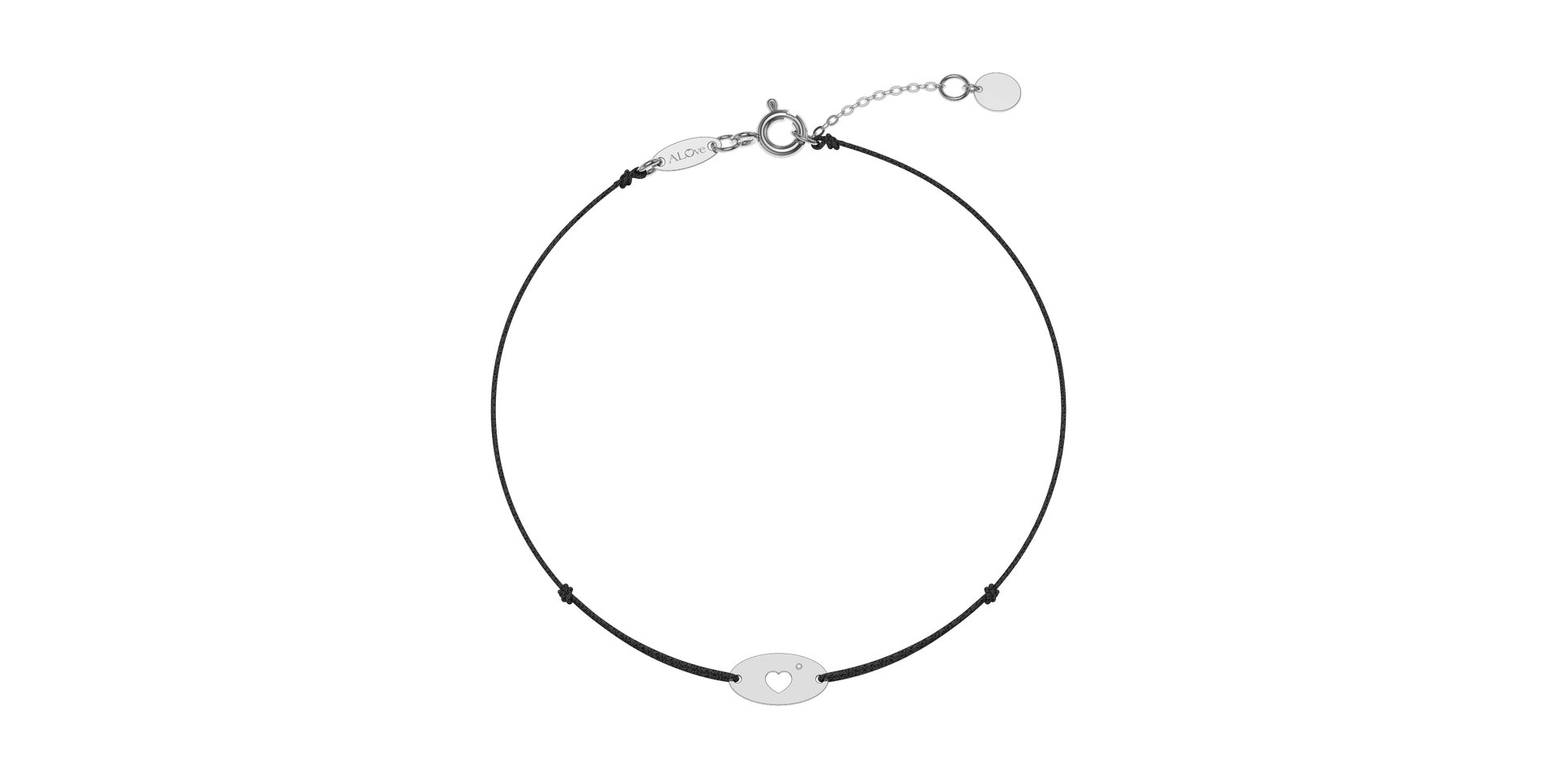 Diamantový náramek se šňůrkou Gold Heart