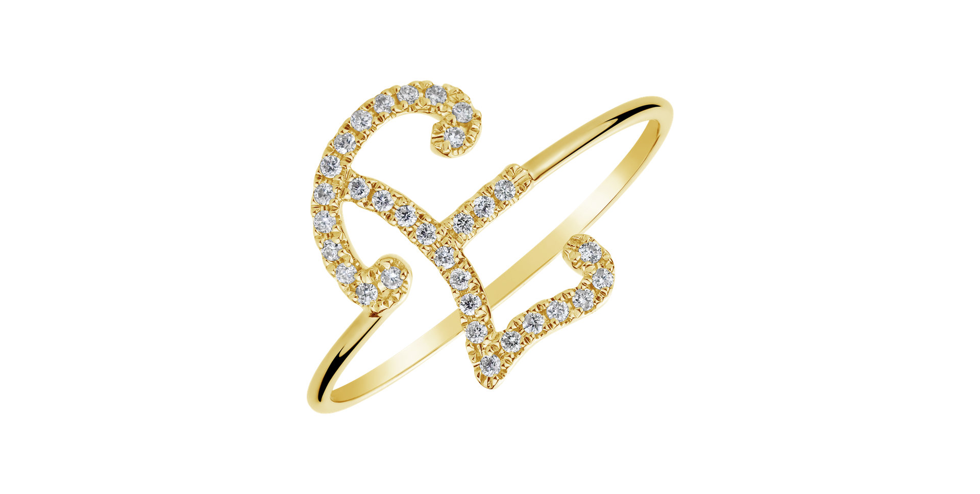 Prsten s diamanty Curly Glittery E