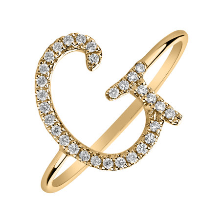 Prsten s diamanty Curly Glittery G