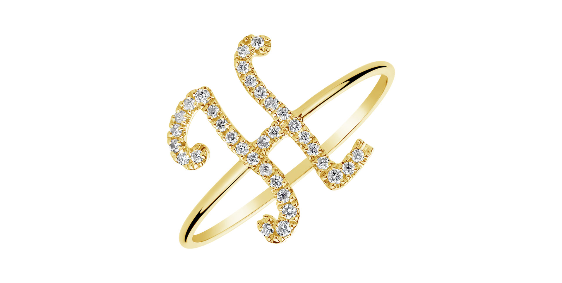 Prsten s diamanty Curly Glittery H