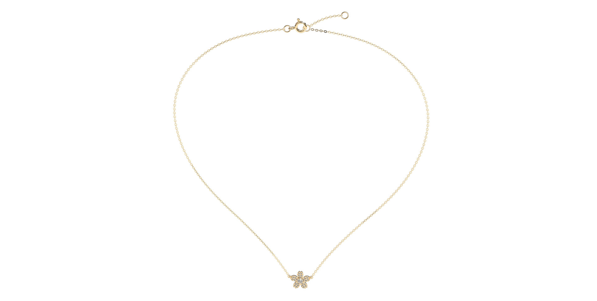 Náhrdelník s diamanty Flower
