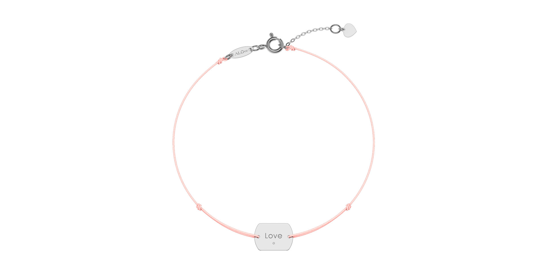 Diamantový náramek se šňůrkou Love Stamp