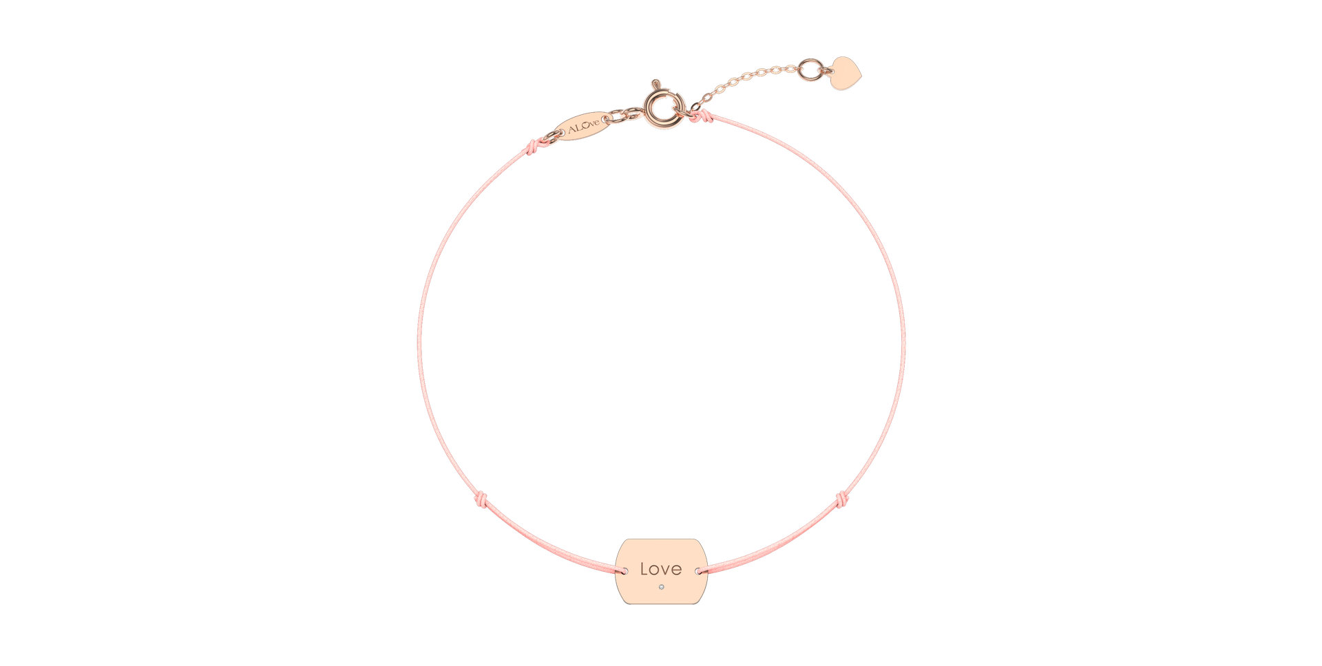 Diamantový náramek se šňůrkou Love Stamp