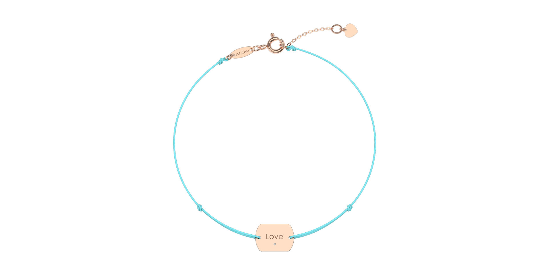 Diamantový náramek se šňůrkou Love Stamp