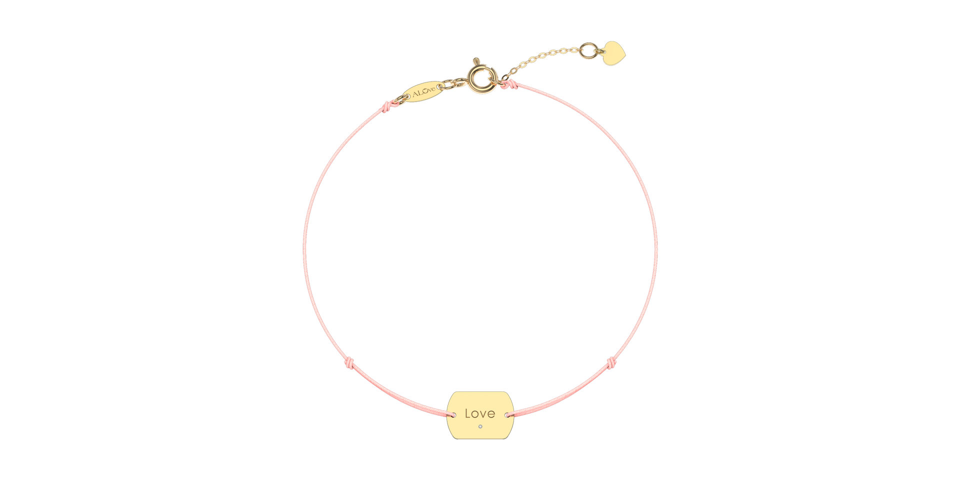 Diamantový náramek se šňůrkou Love Stamp