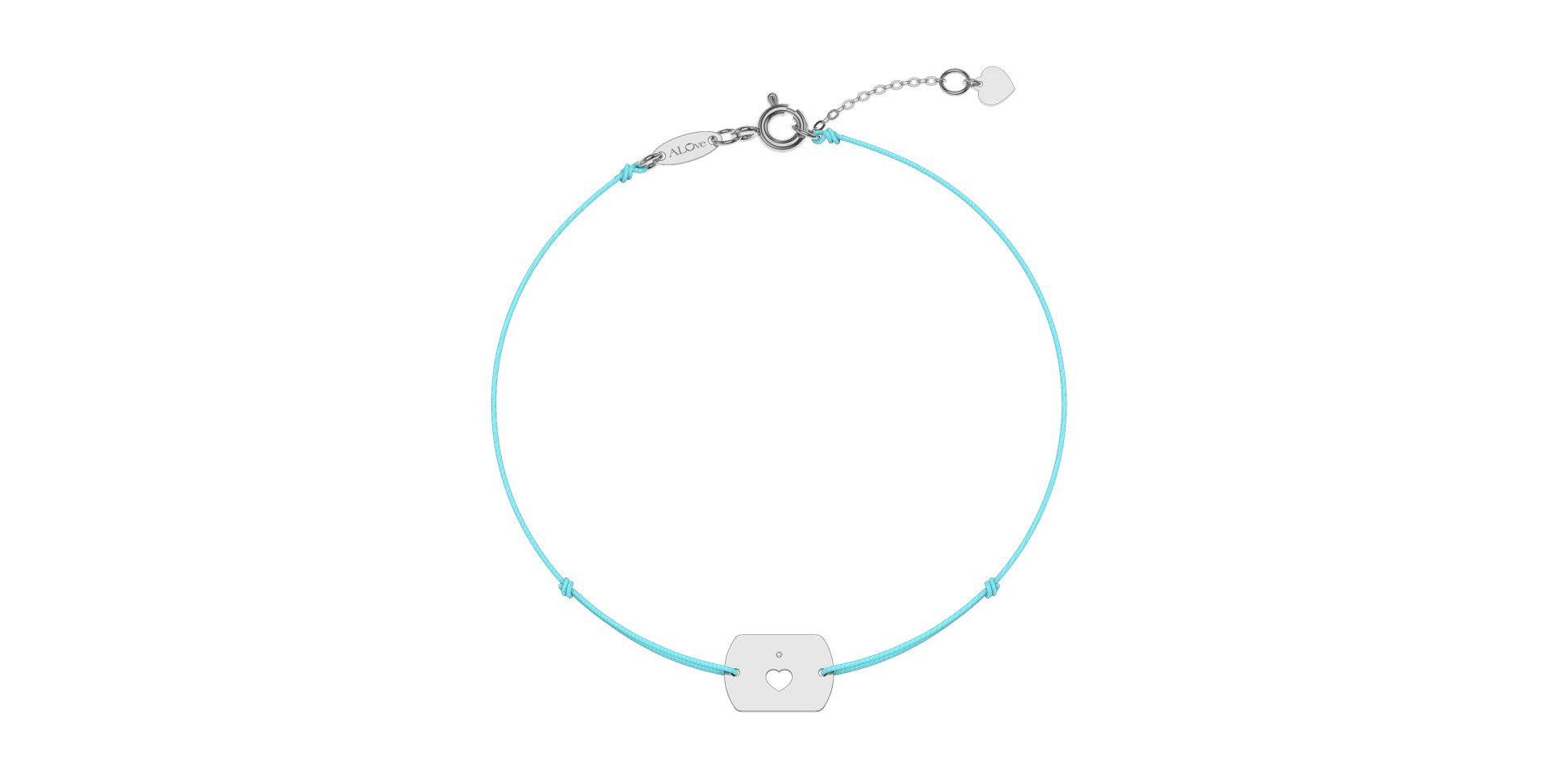 Diamantový náramek se šňůrkou Heart Stamp