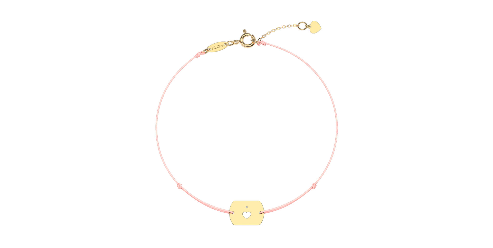 Diamantový náramek se šňůrkou Heart Stamp