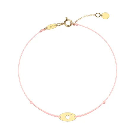 Diamantový náramek se šňůrkou Gold Heart