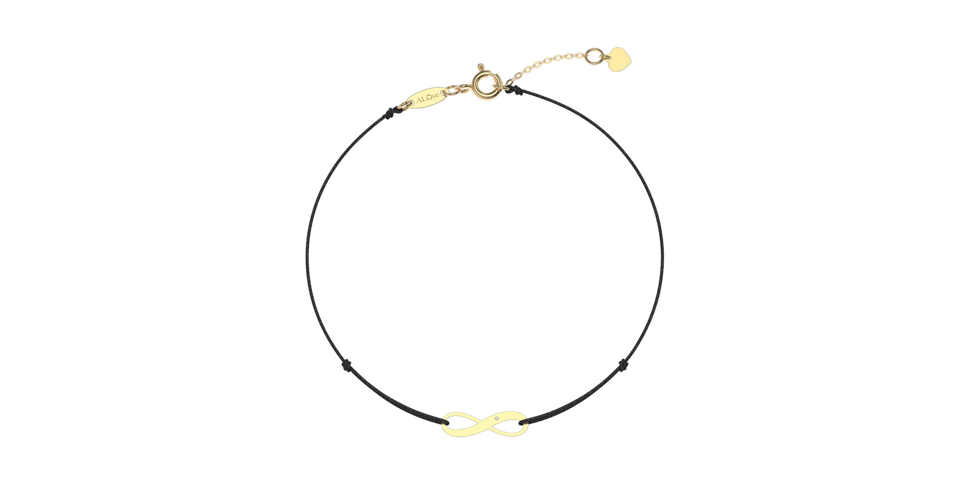 Diamantový náramek se šňůrkou Infinity