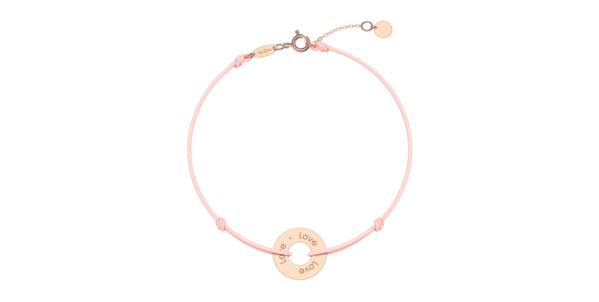 Diamantový náramek se šňůrkou Love Circle