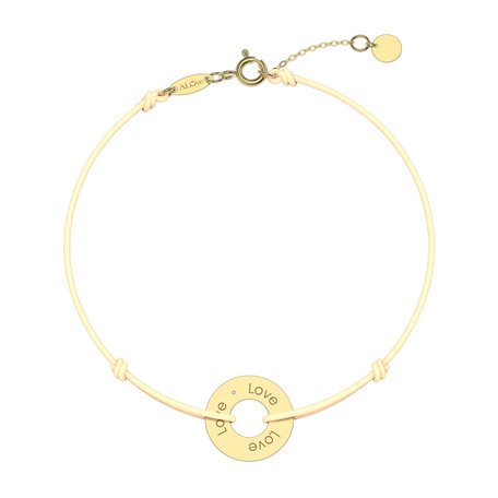 Diamantový náramek se šňůrkou Love Circle