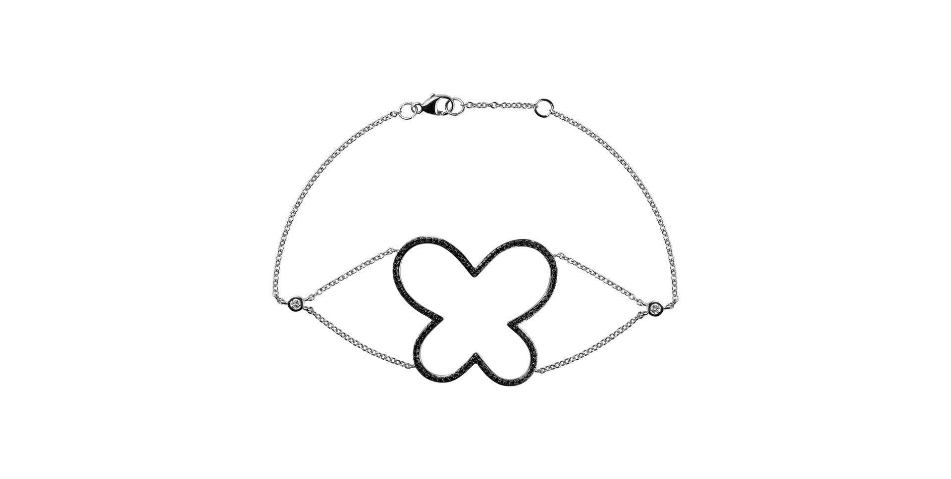 Náramek s černými diamanty Black Butterfly