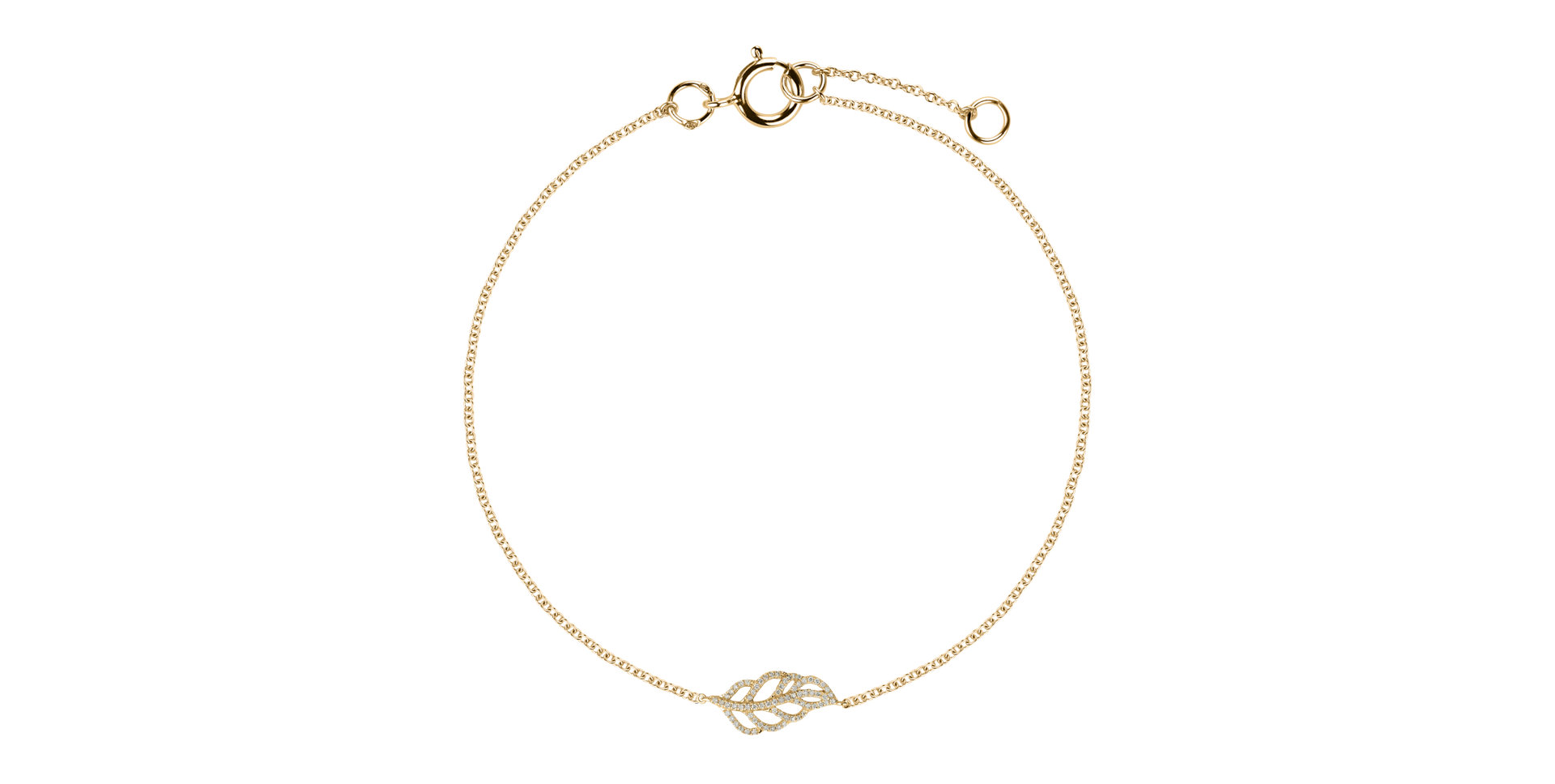 Náramek s diamanty Diamond Leaf