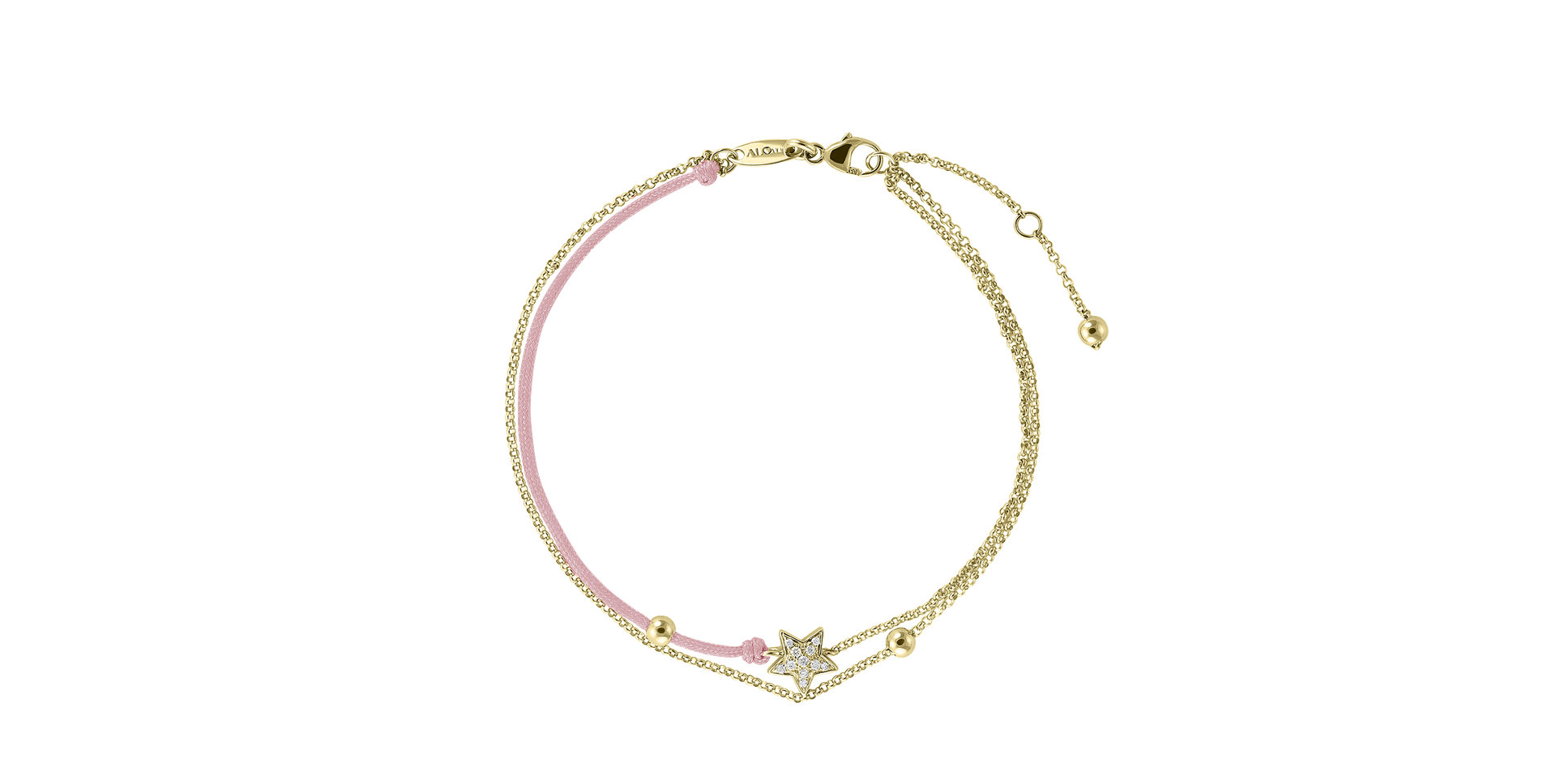 Diamantový náramek se šňůrkou Dream Message