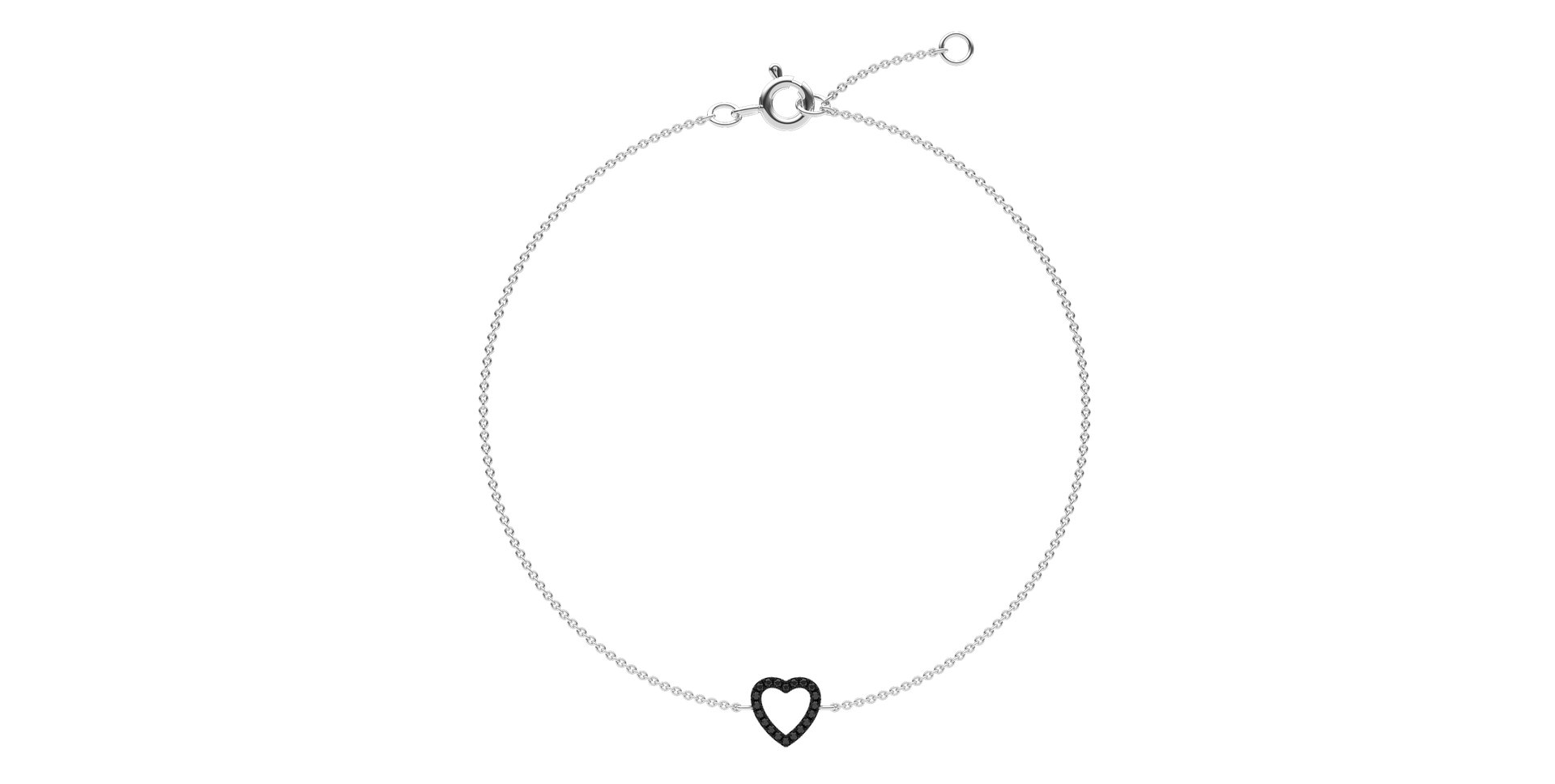 Náramek s černými diamanty Tender Heart