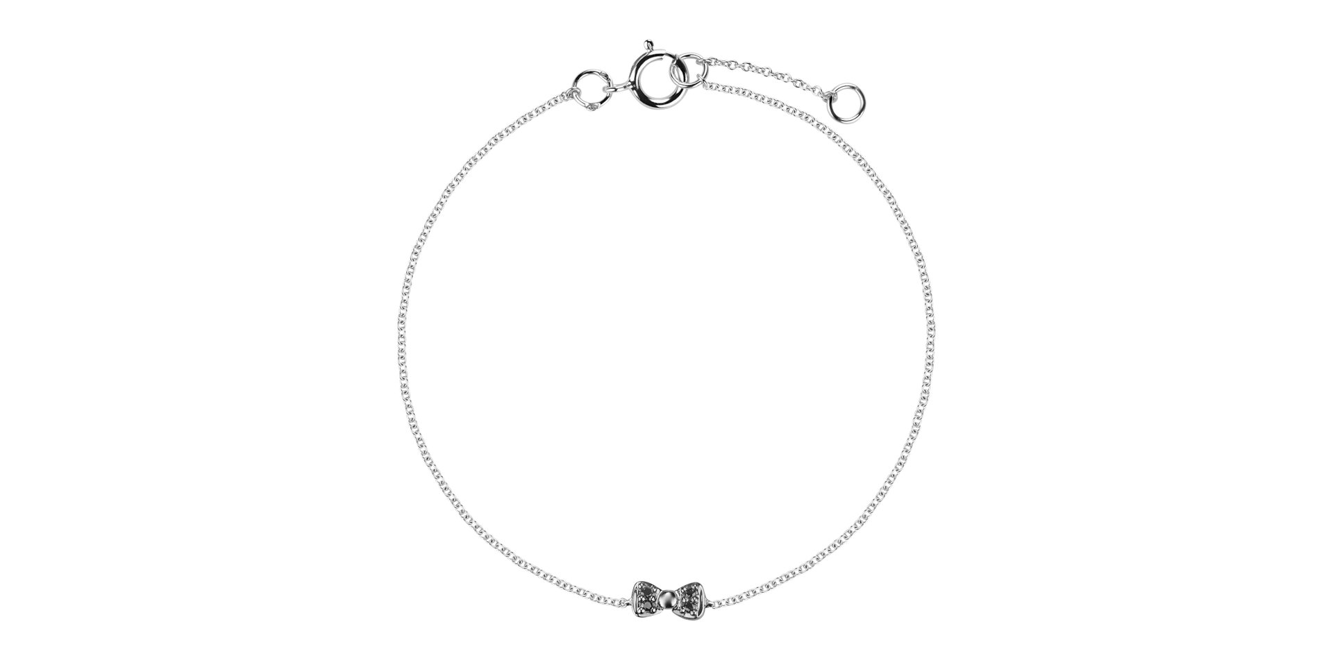 Náramek s černými diamanty Shiny Bow