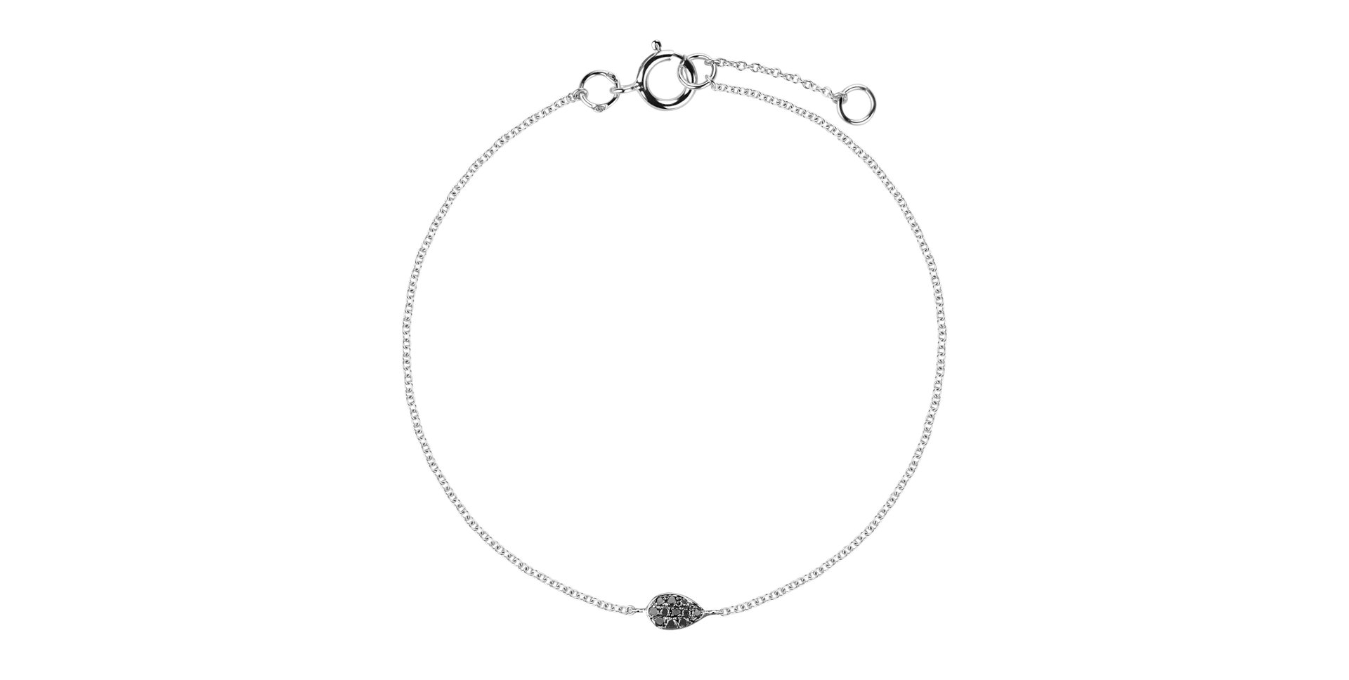 Náramek s černými diamanty Shiny Drop