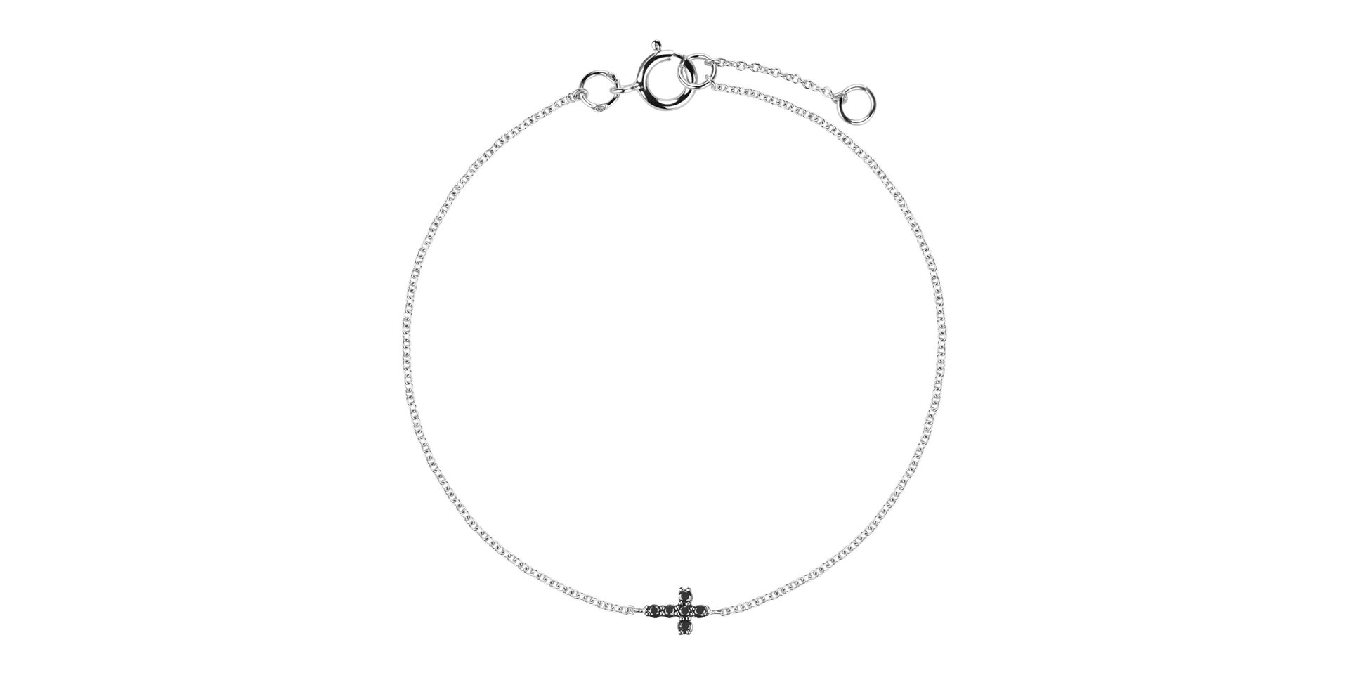 Náramek s černými diamanty Shiny Cross