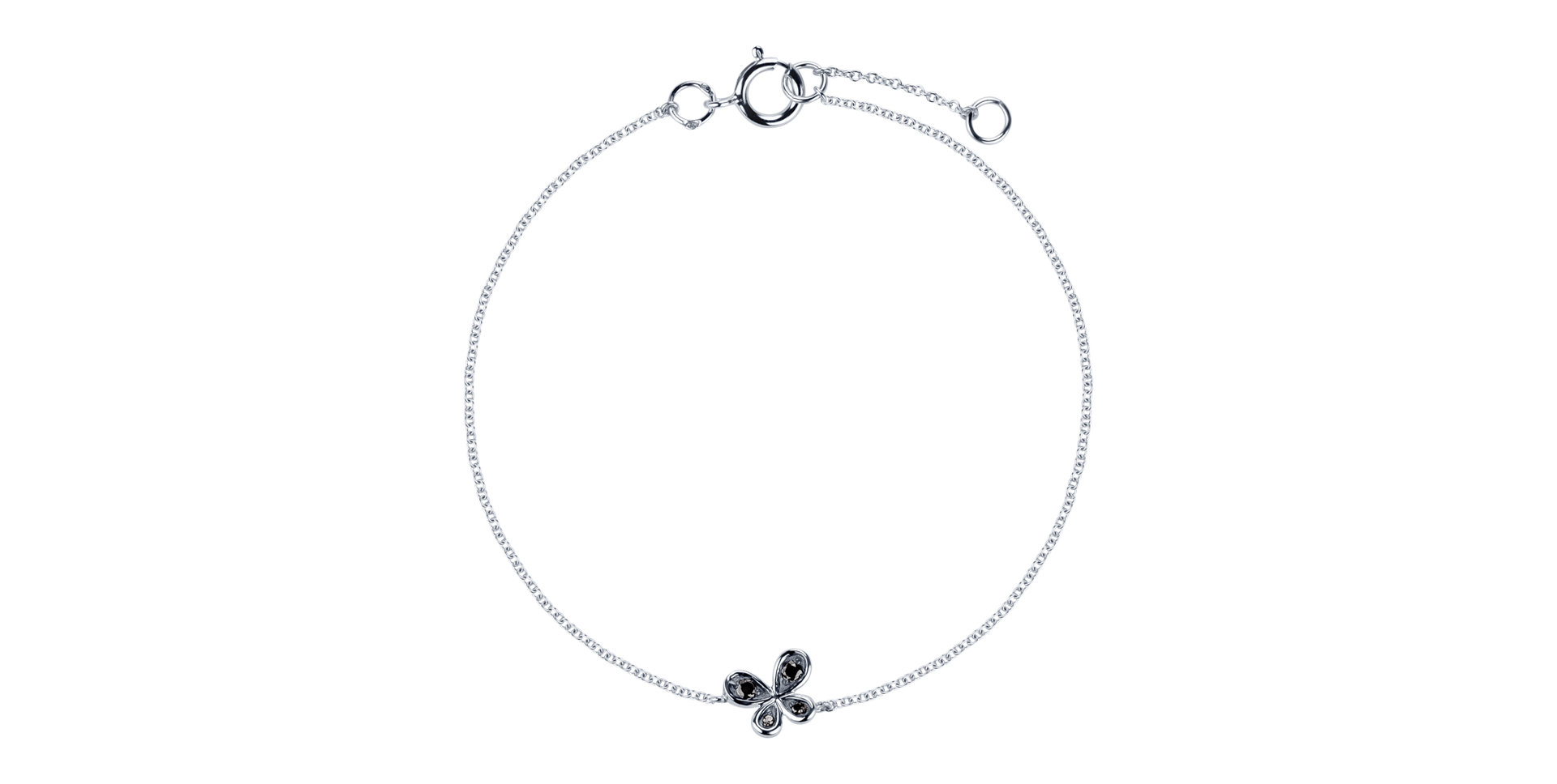 Náramek s černými diamanty Little Butterfly