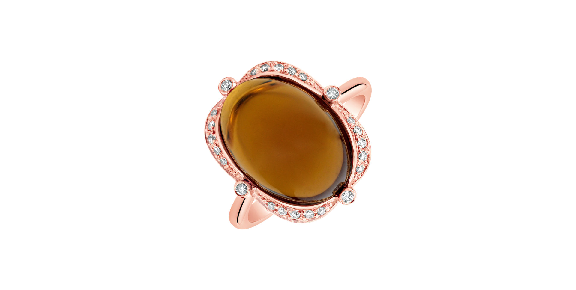 Prsten s quartzem diamanty Herbal love