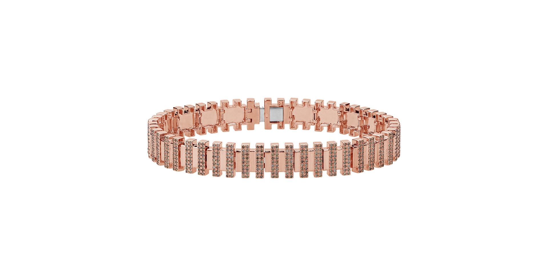 Náramek s hnědými diamanty Golden Night