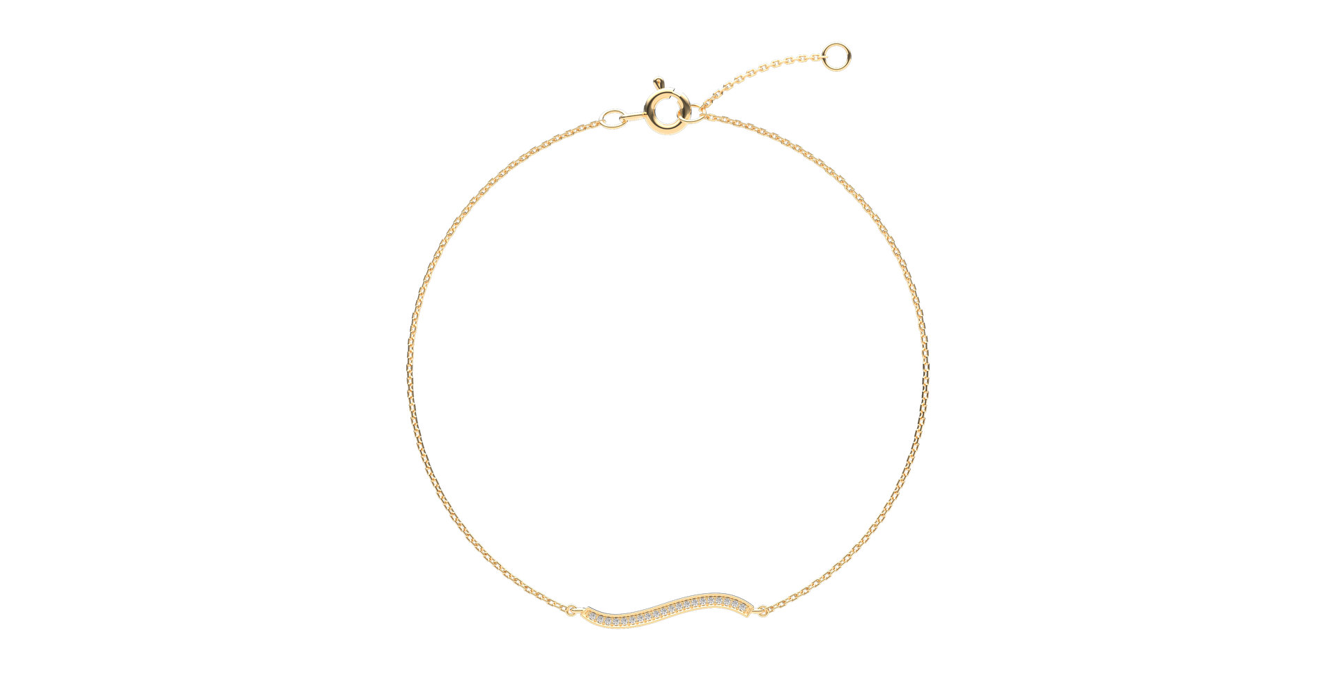 Náramek s diamanty Wave