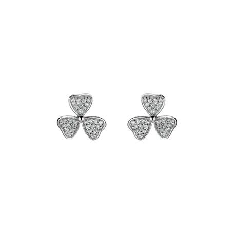 Náušnice s diamanty Happy Trefoil