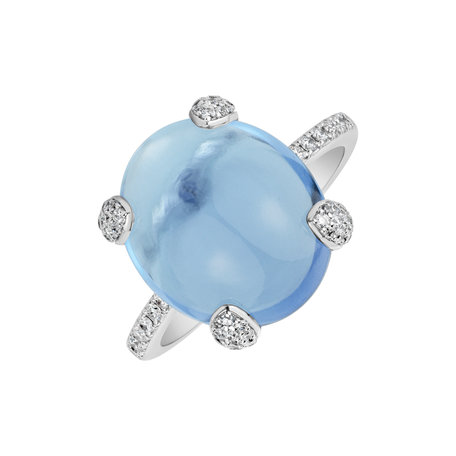 Prsten s topazem a diamanty Niche