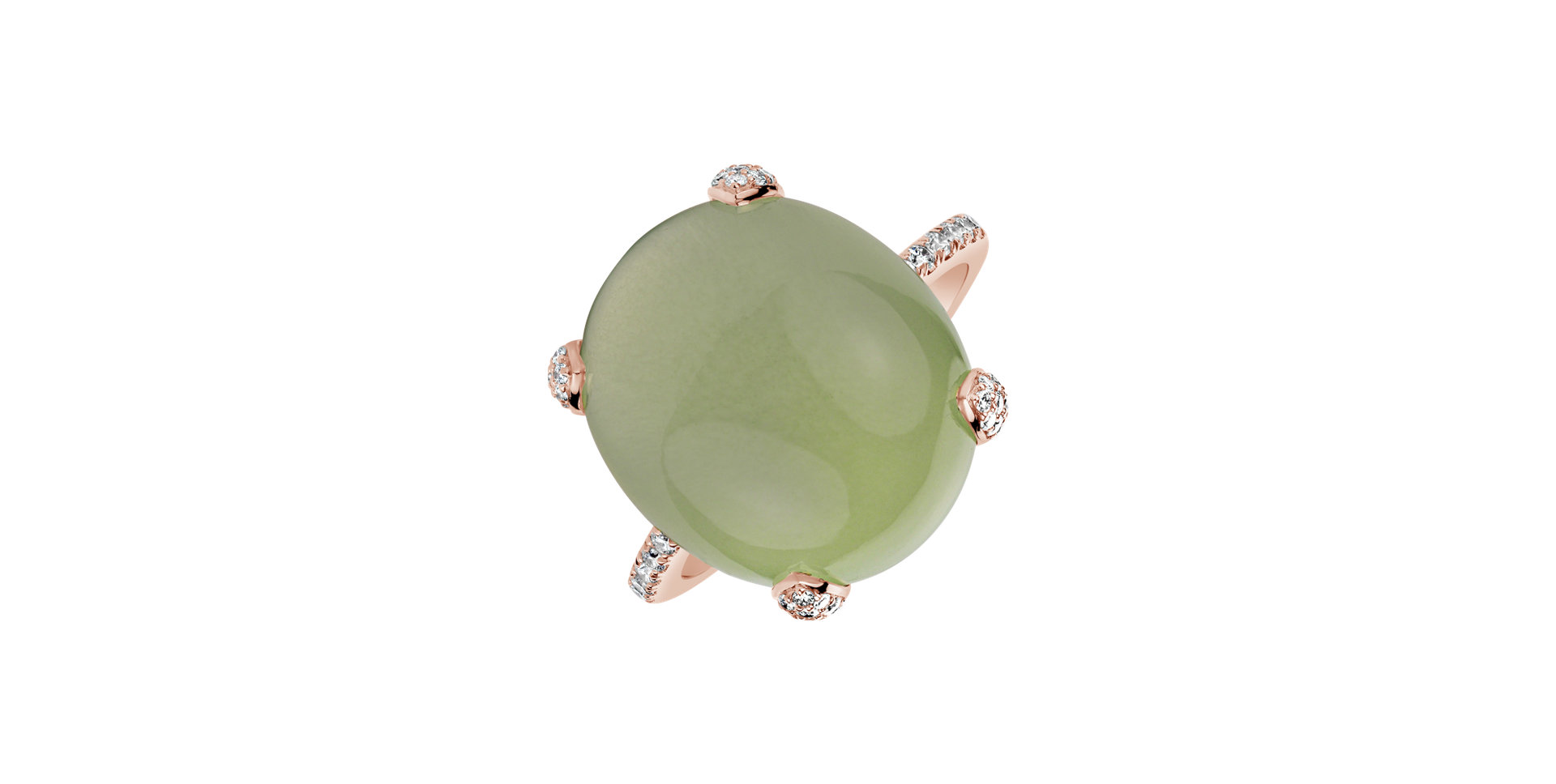 Prsten s prehnitem a diamanty Niche