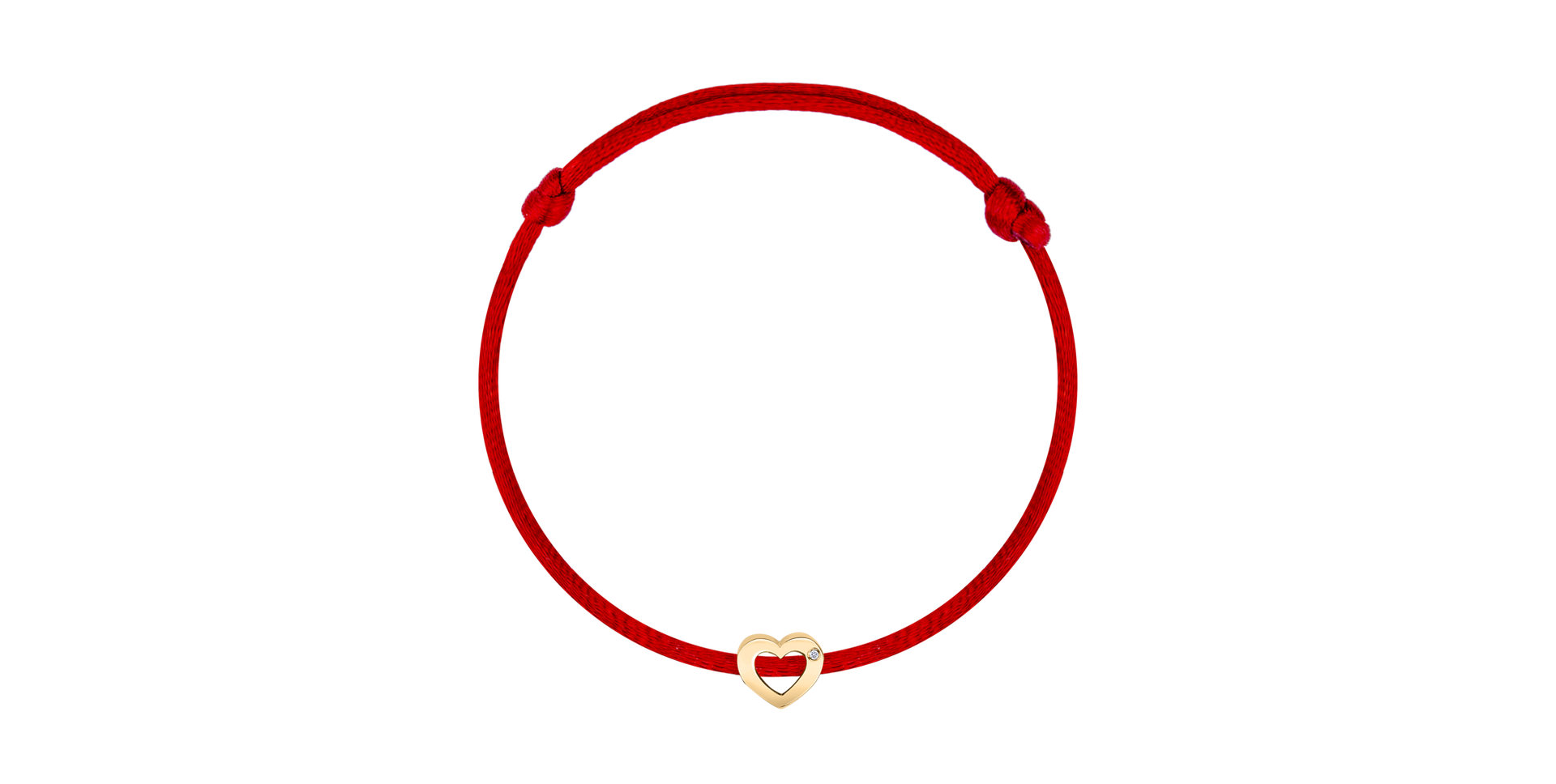 Diamantový náramek se šňůrkou Bold Heart