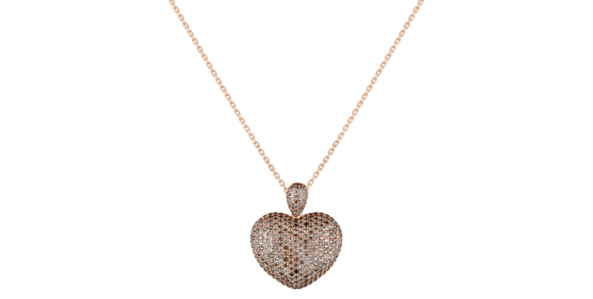 Přívěs s hnědými diamanty Heart Brilliance