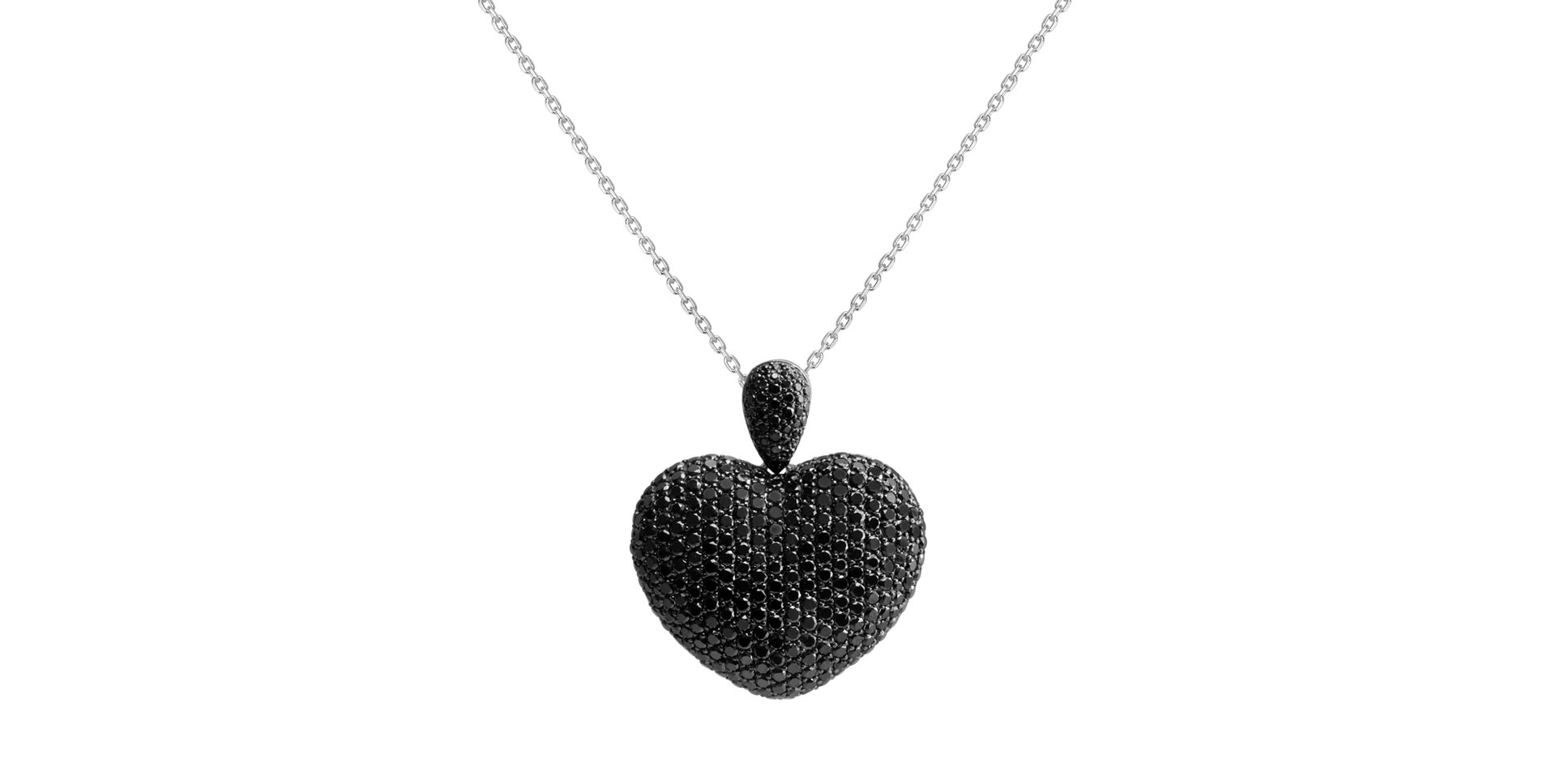 Přívěs s černými diamanty Heart Brilliance