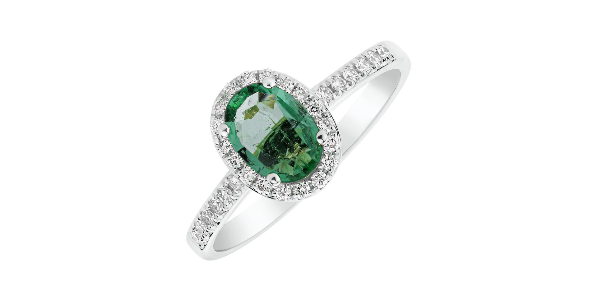 Prsten s diamanty a smaragdem Princess