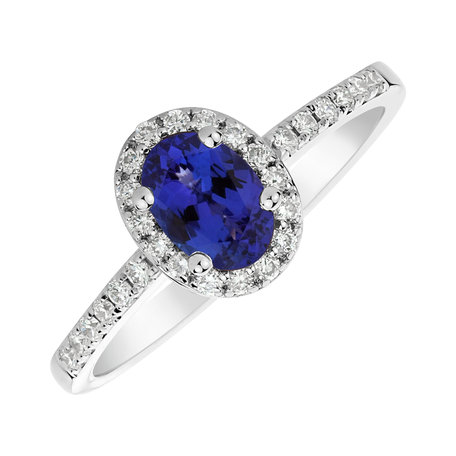 Prsten s diamanty a tanzanitem Princess