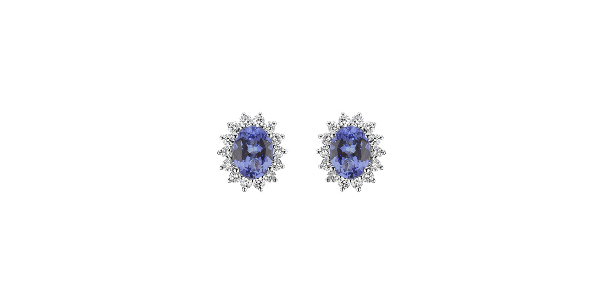 Náušnice s tanzanitem a diamanty Princess Sparkle