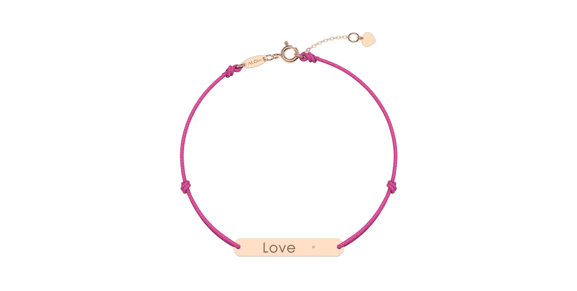 Diamantový náramek se šňůrkou Love