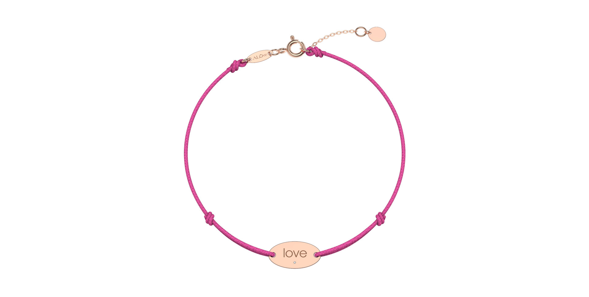 Diamantový náramek se šňůrkou Love